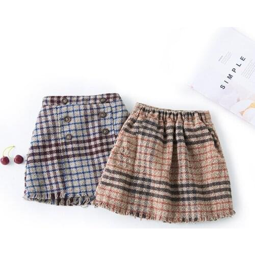 Girls Toddler Skirts Toddler Girl Winter Clothes 2019 New Baby Plaid S-line Skirt Fashion New Childrens Casual Tutu Skirts 2-7Y