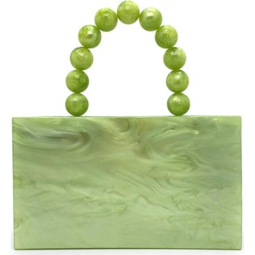 Apple Green Acrylic Dinner Bag Small Square Bag Portable Female Dress Bag
