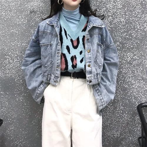 Womens Sweater Vest Contrast Color Leopard Sleeveless Loose Knitted Tops Wholesale Cool Spring Autumn New Fashion Lady Clothing