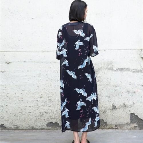 Kimono cardigan Womens tops and blouses Japanese streetwear women tops summer 2019 long shirt female ladies blouse women AA001