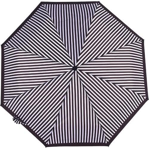 Three folding umbrella ultralight portable pocket umbrella striped business men umbrella windproof strong umbrella