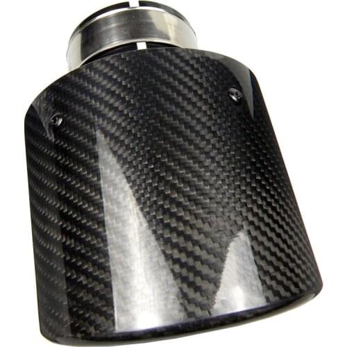 1 piece universal oval black Carbon Fiber Exhaust Tips exhaust tip muffler tips for Benz audi BMW