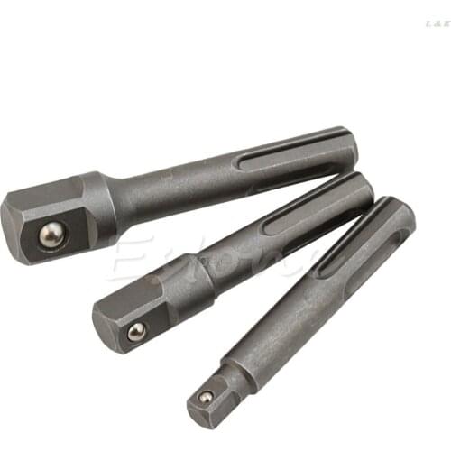 3 Pcs 1/4" 3/8" 1/2" SDS Plus Socket Driver Set Drills Drill Bit Adaptor Hot M07 dropship