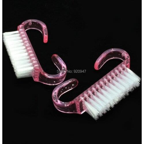 5 PCS Nail Art Cleaning Clean Plastic Handle Brush Pedicure Manicure Kit - Pink