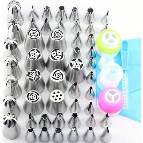 56 Pcs/Set Spherical Ball Icing Piping Nozzles Stainless Steel Nozzle Tips Set Cupcake Pastry Kitchen Baking Pastry Tool