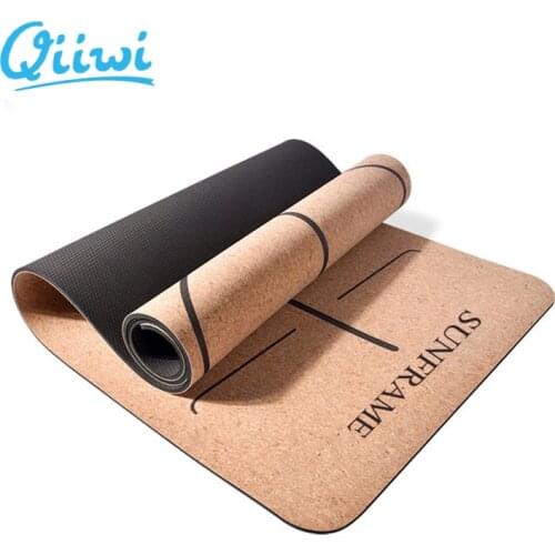 6mm Cork TPE Yoga Mat with Position Line Gym Floor Sport Fitness Mat Thick Non-slip Pilates Exercise Mats HomeTraining Pad