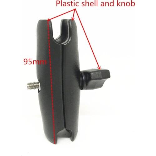 95mm Length 1 inch Ball Head Mount Double Socket Arm Holder for Gopro Ram Mount Motorcycle Handlebar Rearview Mirror Base