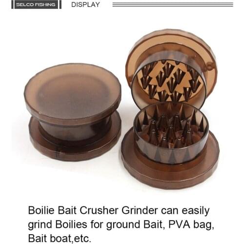 ABS Plastic Pellets Fishing Bait Crusher Boilie Grinder Box Fooder Brown