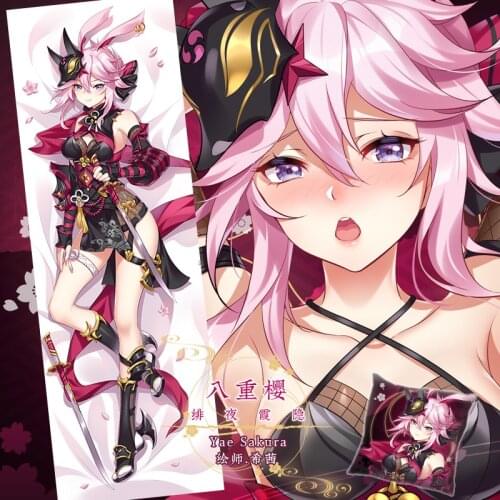 Anime Game Yae Sakura Honkai Impact 3 Dakimakura Hugging Body Pillow Case Otaku Male Pillow Cushion Cover Cartoon Decor Gift SM
