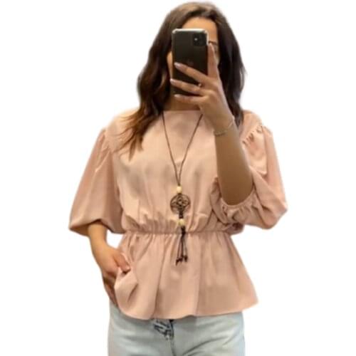 Beli Wheel Necklace Blouse-COLOR ROSE