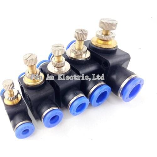 Free shipping throttle valve SA 4-12mm Air Flow Speed Control Valve Tube Water Hose Pneumatic Push In Fittings