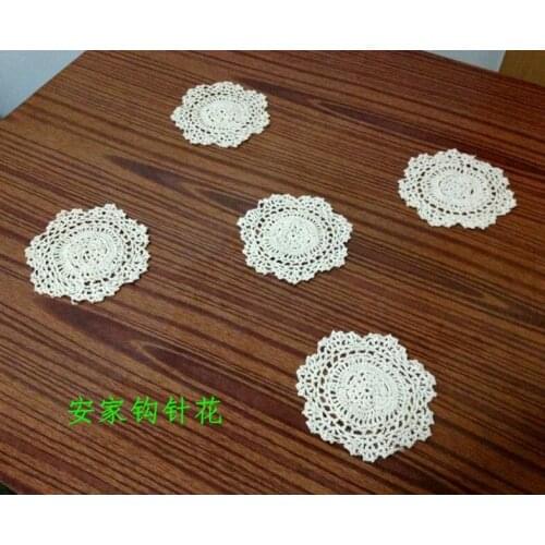 Free shipping ZAKKA 12 pic/lot cotton knitted felt as innovative item for home decor dinning table pads withe flowers coaster