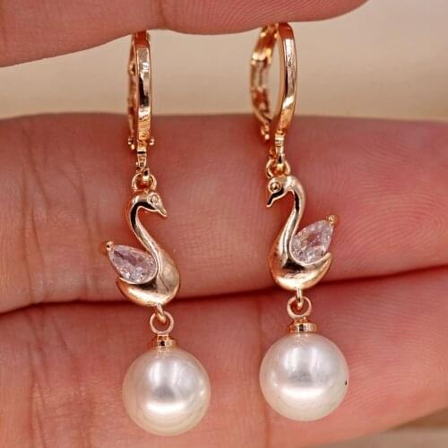 Bohemian Dangle Drop pearl Earrings for Women 's earrings white zircon natural Trendy Jewelry Party Wedding accessories Gift