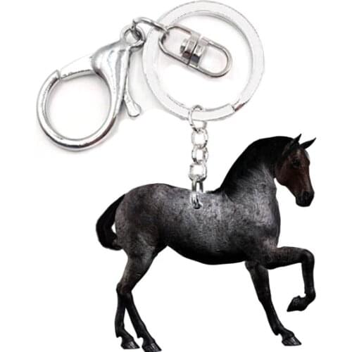 Black Horse Keychain 1pcs/lot Cute Lucky Keychain Llaveros Key Chains for Women NOT 3D Friends Gift Car Keychain Anime for Purse