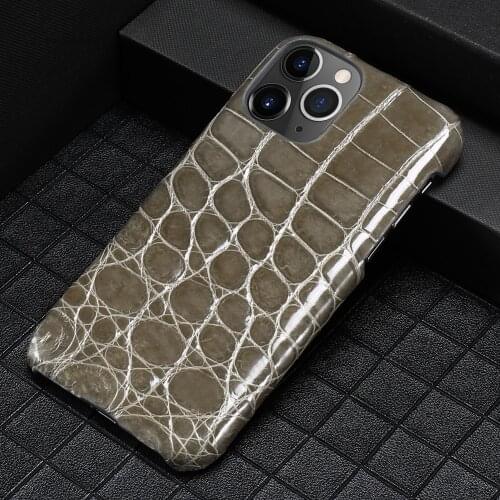 LANGSIDI Original Luxury Crocodile Leather case For iphone 12 pro max 11pro xs max xr 8 plus genuine leather covers 12 mini 11
