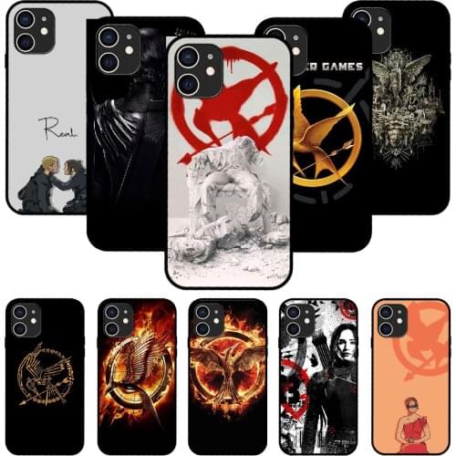 For iPhone 11 12 8 Plus Mini Pro X XR XS Max 4 5 7 6 6S 8 SE Phone Case Black Cover Hoesjes Silicone Etui The hunger Games