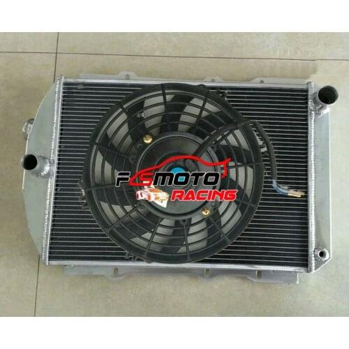 3ROW 62MM Aluminum Radiator+FAN for Chevrolet chevy hot/street Rod 350 V8 1938 MT WO Tranny Cooler 38