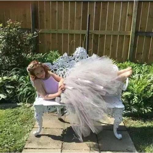 Girls Grey Long Tutu Skirts Infant Toddler Handmade Dance Pettiskirts Underskirts Kids Christmas Birthday Party Costume Skirts