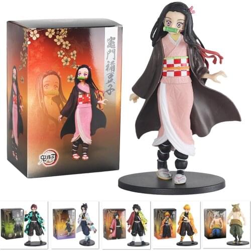 16cm Demon Slaye Figure Yaiba Nezuko Tanjirou Zenitsu action Agatsuma Figurine Tanjirou Warrior PVC Model Toys