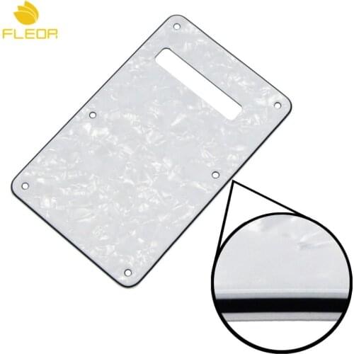 FLEOR White Pearl Electric Guitar Back Plate Scratch Plate 4Ply & Screws for Standard Modern US Style ST Guitar