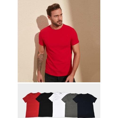 Trendyol Male Basic Bike Collar Short-Sleeve Single Jersey T-Shirt TMNAW20TS0243