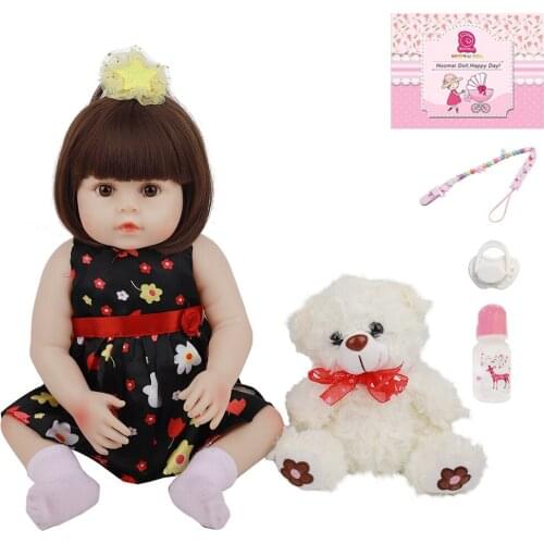 Hot Sale 18 Inch Bebe Reborn Baby Doll Full Body Silicone Lifelike Fashion Baby Toy Doll For Wholesale Kid Christmas Gifts 48CM