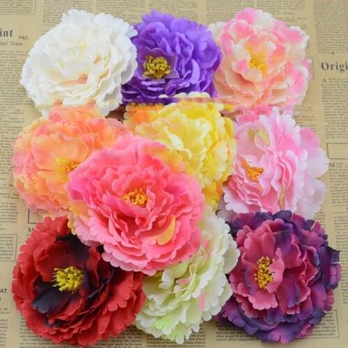 Artificial flowers good simulation peony silk flower head floral hat clothes shoes bags DIY decorative flower
