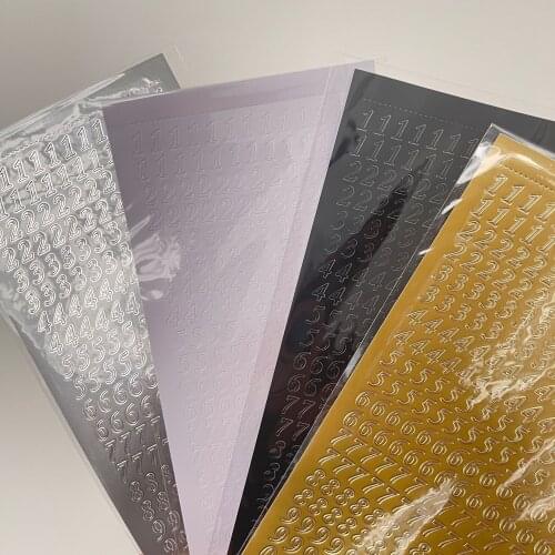 Korean Number Bronzing Silver Plating Sticker Scrapbook Christmas Gifts for Children Stationery Decorative Stickers Aesthetics