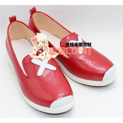 Bakemonogatari Hachikuji Mayoi Red Short Halloween Cosplay Shoes Boots X002