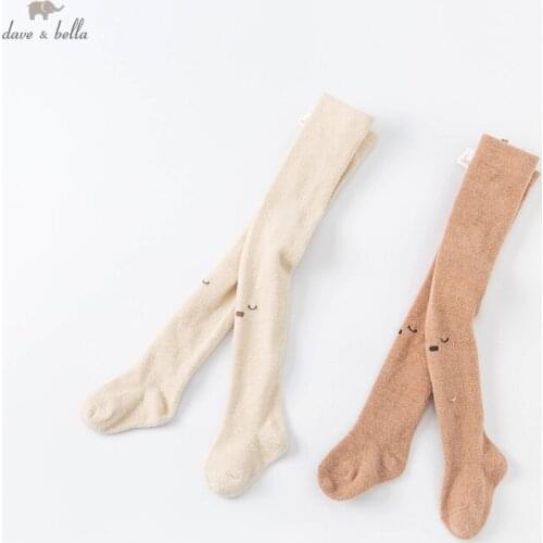 DB20141 dave bella winter infant baby girls lolita cartoon leggings children fashion leggings