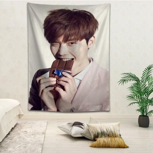Lee Jong Suk Wall Hanging Tapestry Home Party Decorative Tapestries Photo Background Cloth Table Cloth Wall Tapestry