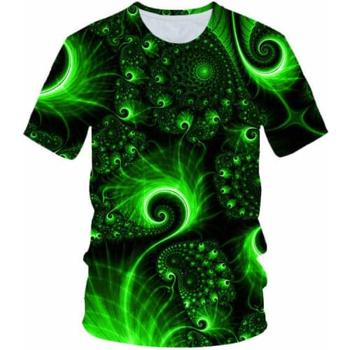 In 2021 the Hot-selling Style Geometric 3D Digital Printing Fashion Short-sleeved Mens T-shirts and Womens T-shirts