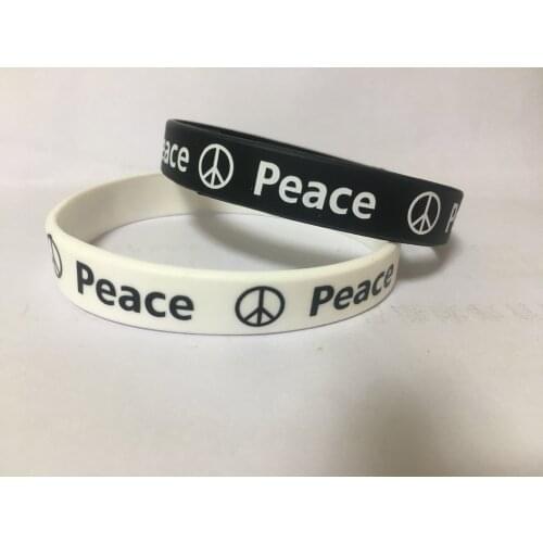 LOGO:LOVE &PEAC C Print color LOGO LOVE &PEACE silicone bracelet Free shiping
