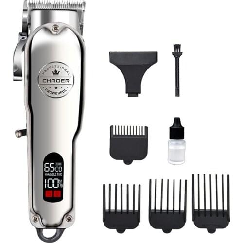 C99 Electric All-metal LCD Clipper Hair Clipper Modeling Oil Head Push LED Smart Display R-shaped Fillet Design