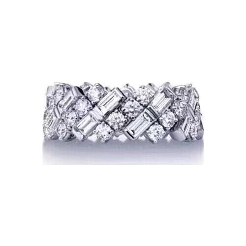 Fashion brand wedding jewelry full of zircon replica ring wide cz stone finger ring engagement design ring famous brand jewelry