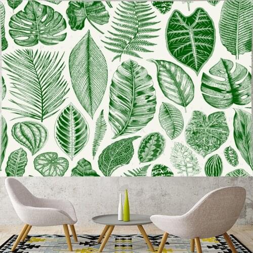Nordic Style tropic plant tapestry Wall Hanging fresh style kids room Tapestries flower leaf green Wall Hanging home decor new