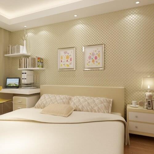 Wellyu 3D three - dimensional non - woven wallpaper elegant Ya Square grid wallpaper living room background wallpaper