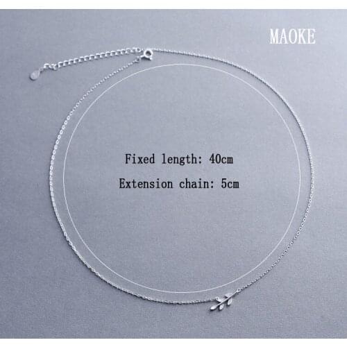 925 Sterling SV Japanese and Korean Wild Leaf Clavicle Necklace for Womens Fashion Gifts