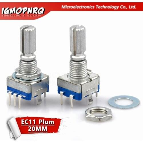 2PCS Plum handle 20mm rotary encoder coding switch / EC11 / digital potentiometer with switch 5 Pin