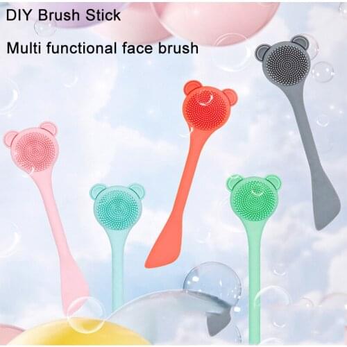 Professional Silicone Washable Double Head Makeup Facial Cleansing Brush Applicator Brush