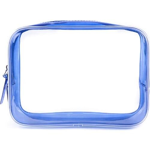 Clear PVC Zippered Toiletry Carry Pouch Portable Cosmetic Makeup Bag