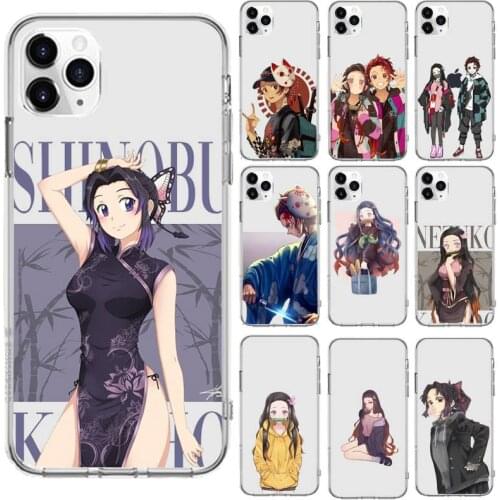 Demon Slayer Kimetsu Yaiba anime sexy Phone Case Transparent for iPhone 6 7 8 11 12 s mini pro X XS XR MAX Plus cover funda