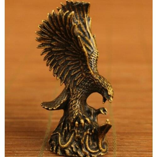 Rare Copper Chinese Solid Carved eagle Exquisite Statue Figure home decoration