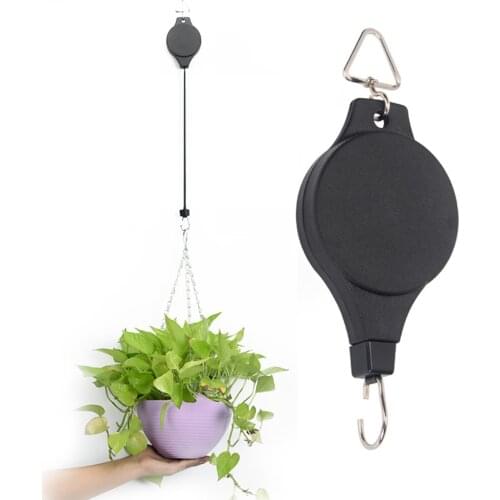 Plant Hook Pulley Retractable Plant Hanger Pull Down Hanging Flower Basket for Garden Baskets Pots and Birds Feeder TS2