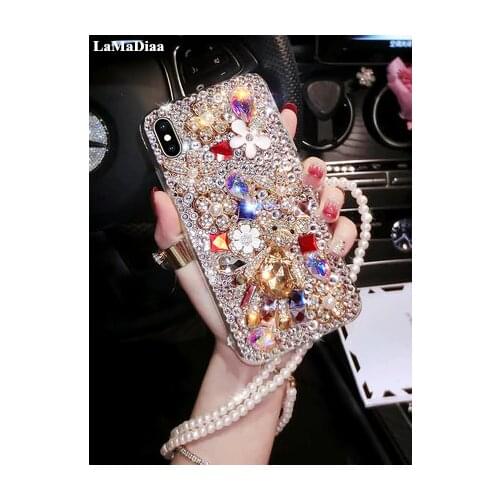 Luxury Bling Lovely Bear Rhinestones Diamonds Soft Case Cover For Xiaomi Redmi 9 9A 9T Pro Note9 Pro Max Note9S Note8 Pro Case