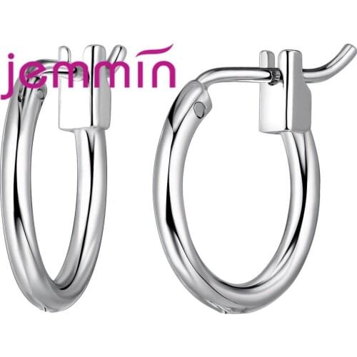 Simple Type Smooth Circle Earrings 925 Sterling Silver Hoop Earrings for Women Female Jewelry Accessories 5pair