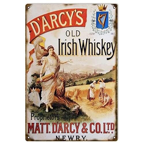 Victory Vintage Signs D'Arcys Old Irish Whiskey Reproduction Bar Sign