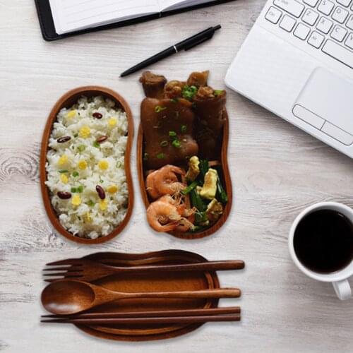 Japanese Double Layer Jujube Wooden Bento Box Lunch Box High-Capacity for Sushi Fruit Rice Noodles Sandwich to School Office