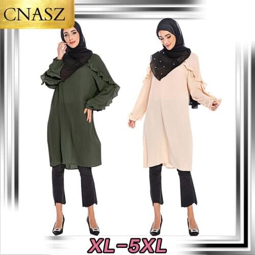 Ropa mujer musulmana women islamic clothing dubai abaya tunique femme musulmane muslim blouse long top