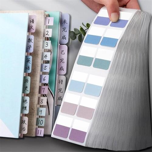 1 Set Morandi Color Index Stickers Self Adhesive Categorized Label Tag Marker Paper for Diary Agenda Planner Writable Sticker